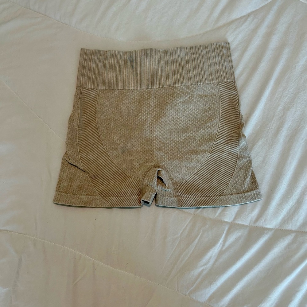 Women's Tan Ribbed Shorts